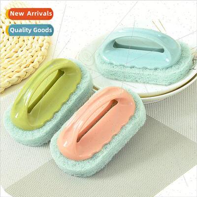 Kitchen stovetop pot and dishwashing brush with handle thick