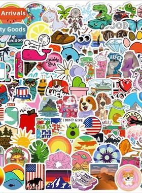 100 small size 4cm small fresh ins stickers water cup luggag