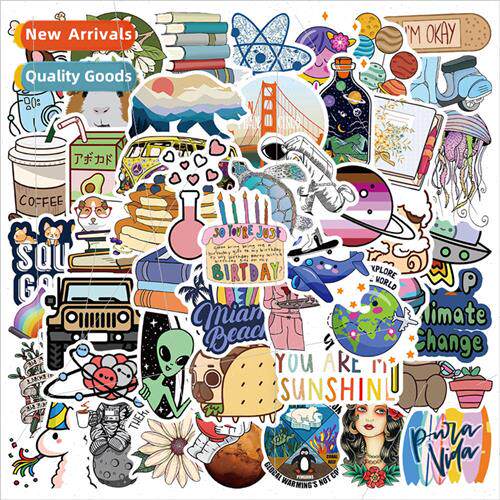 50 cute cartoon fresh graffiti stickers luggage laptop PVC w
