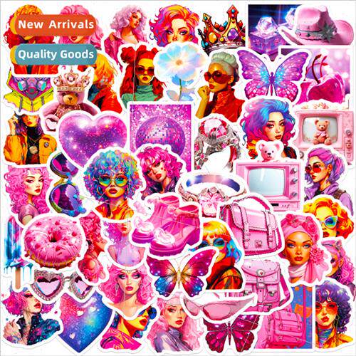 50 pink girl Y2K graffiti stickers new steam wave Y2K  Haraj