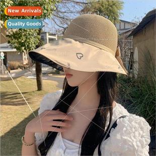ins vinyl sun bow love Japanese female hat Korea 2023
