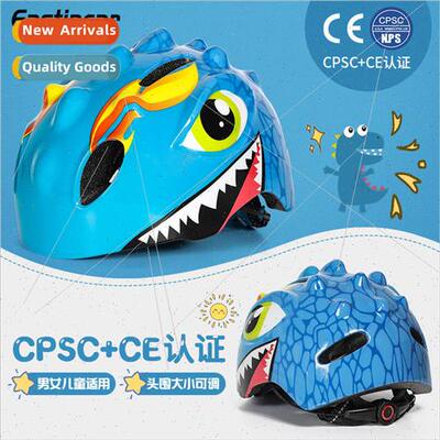 2023 cartoon dinosaur breathable bike helmet kids children b
