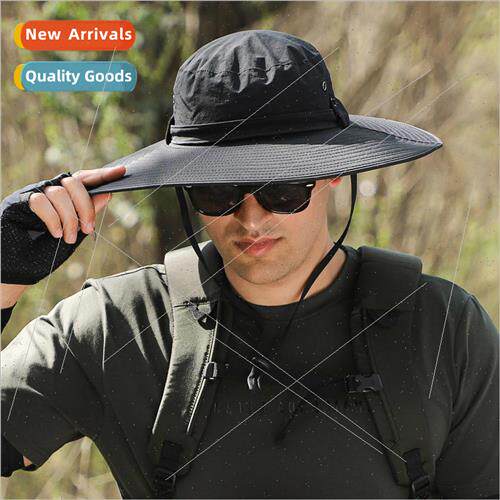 12cm large brim sunscreen sun hat men outdoor hiking mountai