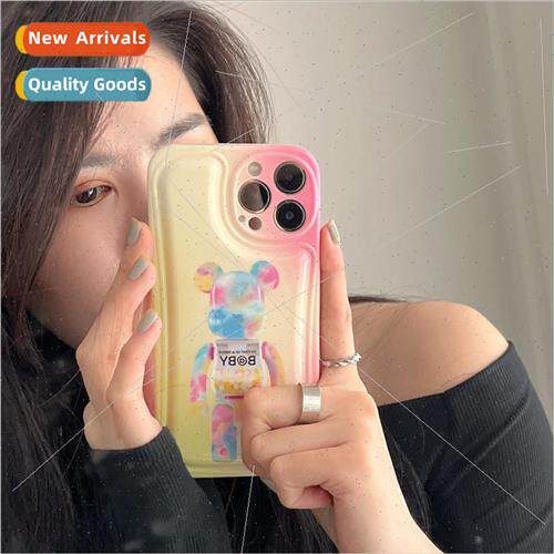 适用 iphone13pro max colorful gradient bear apple 12 phone c