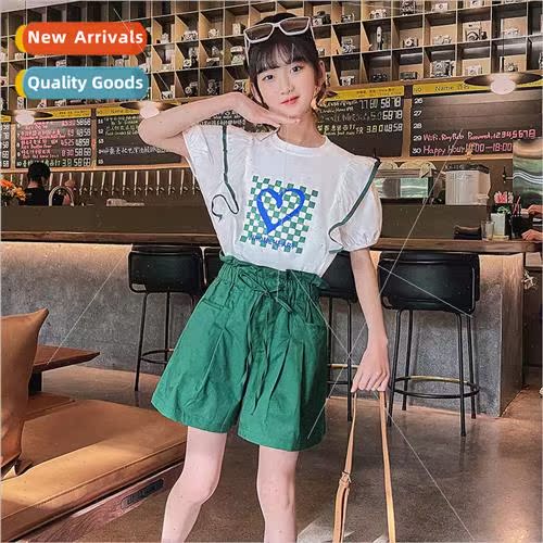 2023 new childrens clothing girls fashion leisure suit summe