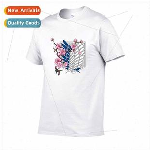 shirt Japanese Summer Flower Cotton Manga Badge Sports