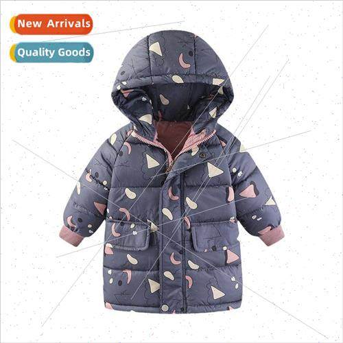 Girls cotton jacket new winter gas little girl in the long c