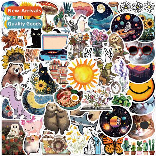 50 hot pattern graffiti stickers decorative guitar notebook