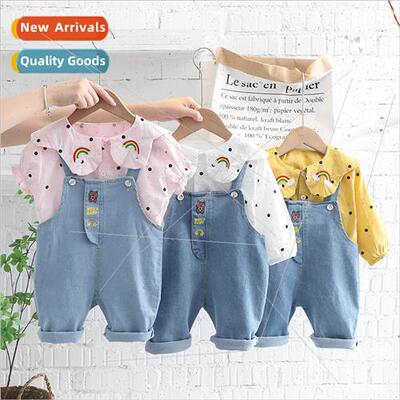 Girls baby 2 years old summer new casual doll big lapel cute