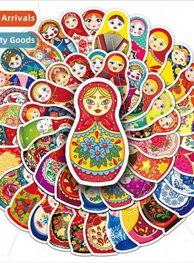 50 pcs of Russian nesting dolls cartoon loveable matryoshka