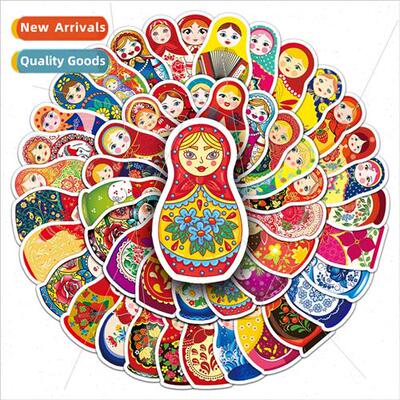 50 pcs of Russian nesting dolls cartoon loveable matryoshka