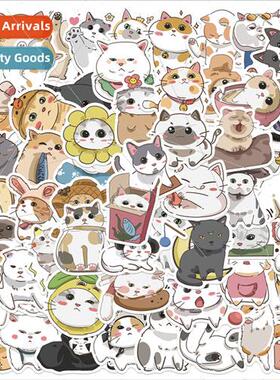 62 Japanese cat daily doodle stickers trolley case phone cas
