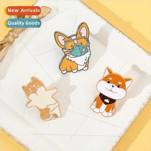 puppy metal corgi cute smal Inu cartoon Shiba Creative badge