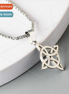 New Fashion Viking Rune Wisp Alloy Necklace Irish Knot Four