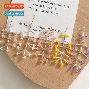 weaving loose beads Rustic branch transparent flower ice