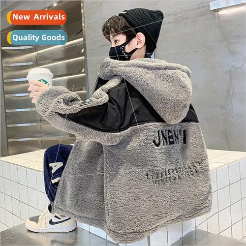 Boys lambs wool jacket fall and winter 2022 new childrens cl