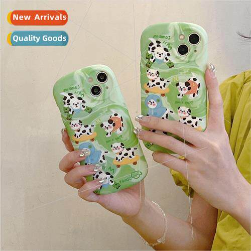 Niche cartoon green background dog 适用 iPhone13ProMax Apple