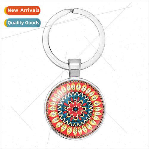 Indian Jewelry Pendant Mandala Flower Yoga Time Gemstone Key