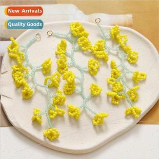 small yellow flower Warm diy long pendant hand winter
