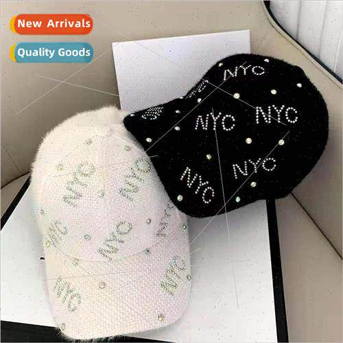 Korean thickened rabbit hair blended baseball cap female fal