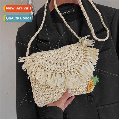 Japanese straw envelope bag 2022 summer new personalized wov