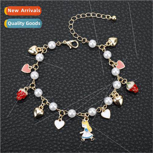 Alice in Wonderland princess love strawberry pearl bracelet