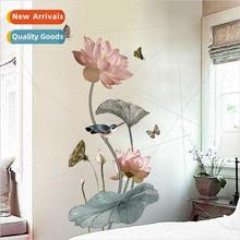 Lotus self-adhesive bedroom cozy living room wallpaper room