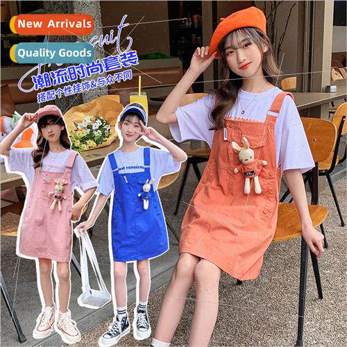 Childrens clothing summer new girls suit summer clothing mid