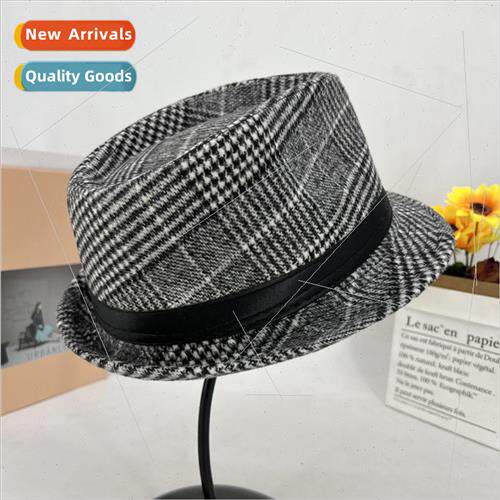 New plaid bowler hat fall and winter men and women bowler ha
