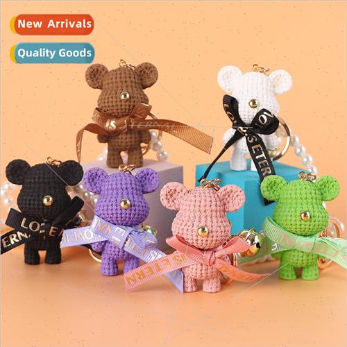 Creative cartoon resin woolly bear keychain creative couple-封面