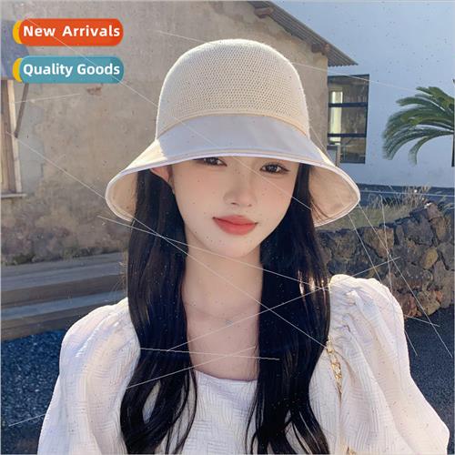 2023  Koreas new spring and fall hat female wild bow mesh br