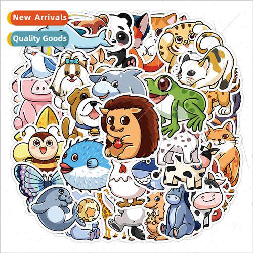 50 cartoon animal hedgehog puppy mix cute waterproof sticker