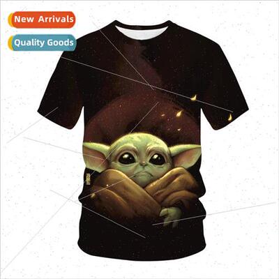 Summer mens T-shirt Yoda baby casual breathable 3D digital p
