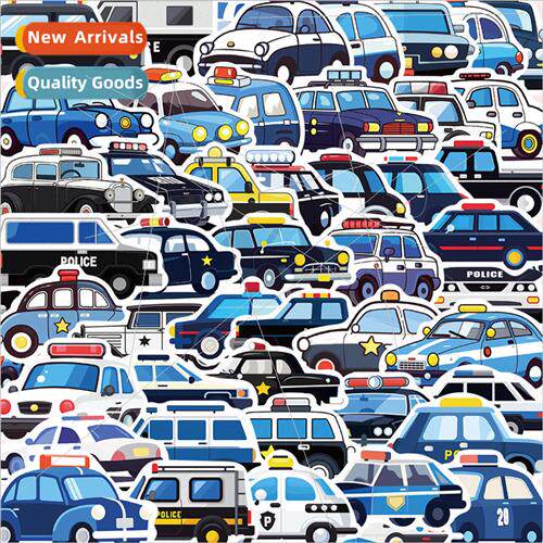 50 cartoon police car graffiti stickers decoration handbook