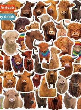 52 cartoon yak graffiti stickers personalized decoration gui