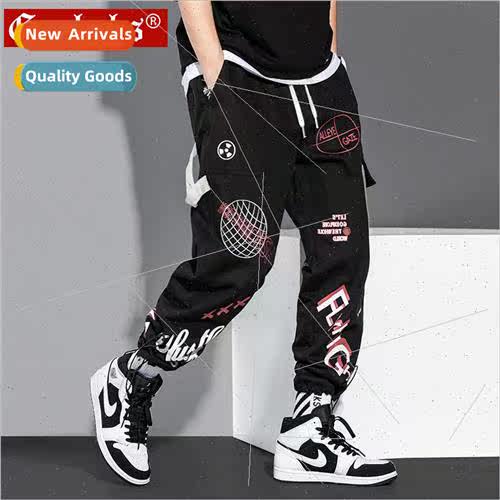 Drawstring drawstring leggings mens loose nine Korean nd ver