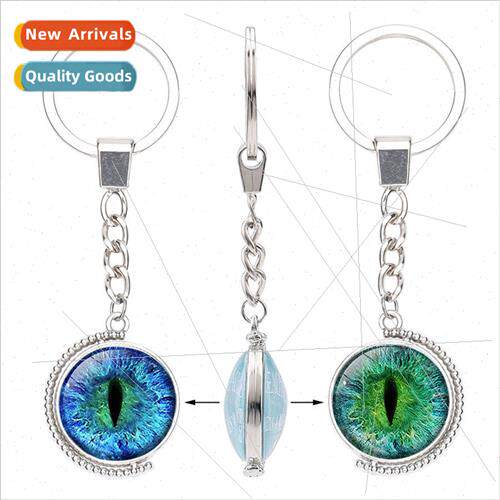 New double-sided rotating silver pendant purple dragon cats