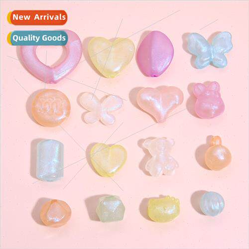 Acrylic translucent blue mixed color loose beads handmade DI
