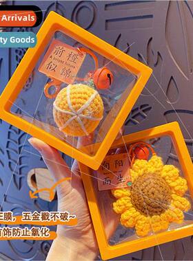 Creative One Shot Hand Knit Wool DIY Sunflower Keychain Book