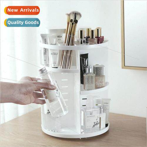 Rotating cosmetic organizer 360 degree assembly plastic desk