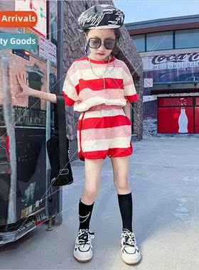 Childrens clothing girls casual suit summer  middle and larg