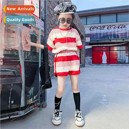 Childrens clothing girls casual suit summer  middle and larg