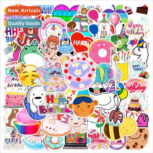 50 pcs happy birthday birthday doodle stickers DIY party gif