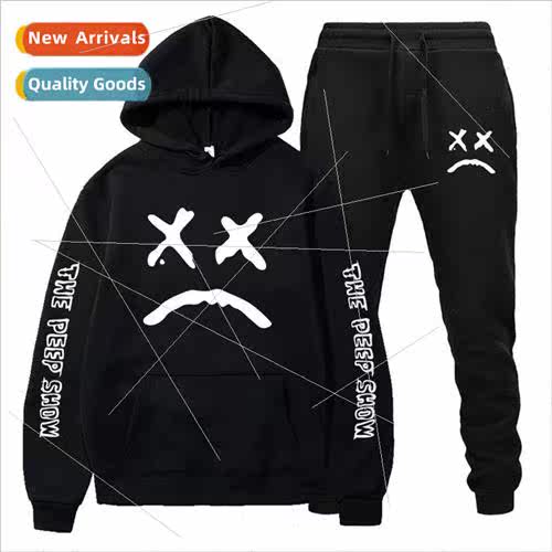 2021 White cry face new set nd padded hooded sweater men and