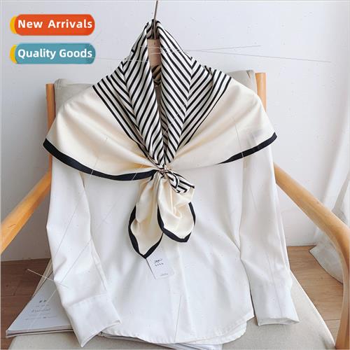 90×90 square large square scarf premium sense black and whi