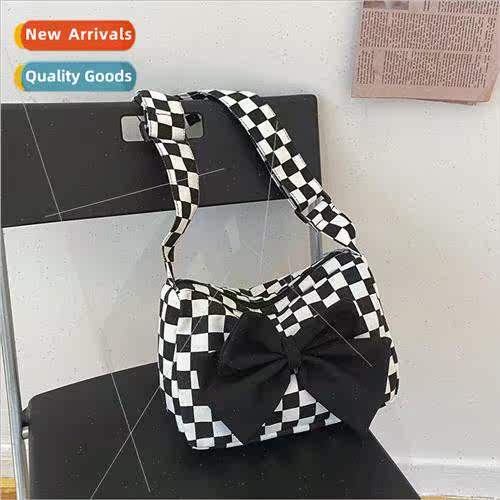 Korean fashion checkerboard grid shoulder bag 2022 new perso