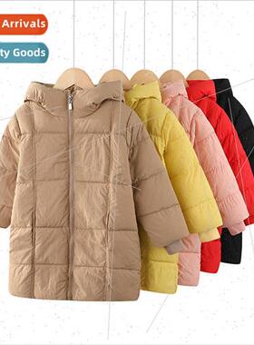 2023 new childrens down cotton jacket in the long section of