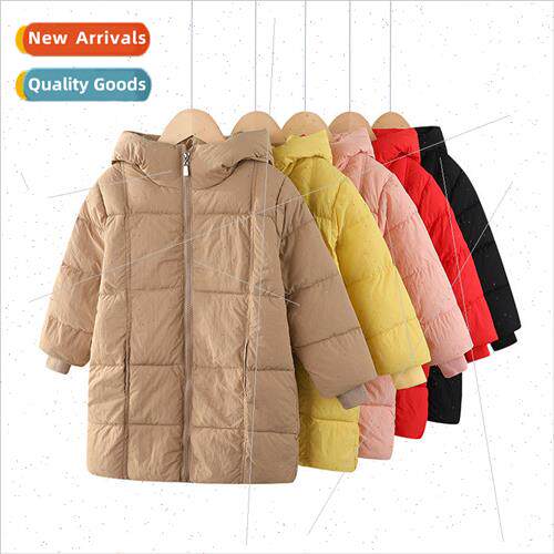 2023 new childrens down cotton jacket in the long section of
