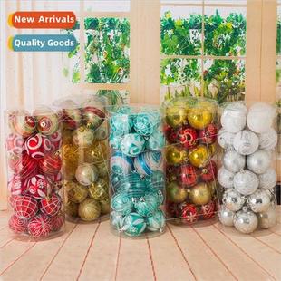 6cm High gra ball decorations painted Christmas barrels