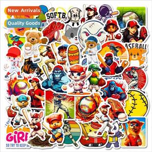 outdoor sports cartoon various softball stickers bal ball